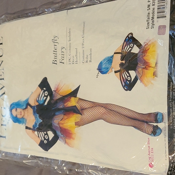 EUC size S/M leg Avenue butterfly fairy costume with wings and tutu - Picture 9 of 9
